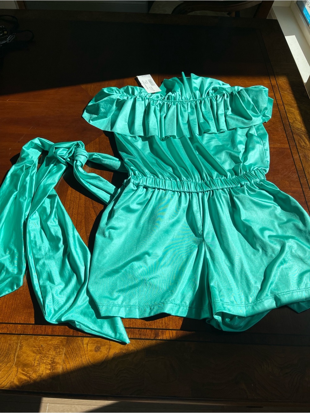 NWT beach bunny aqua color coverup size M romper - Picture 2 of 9